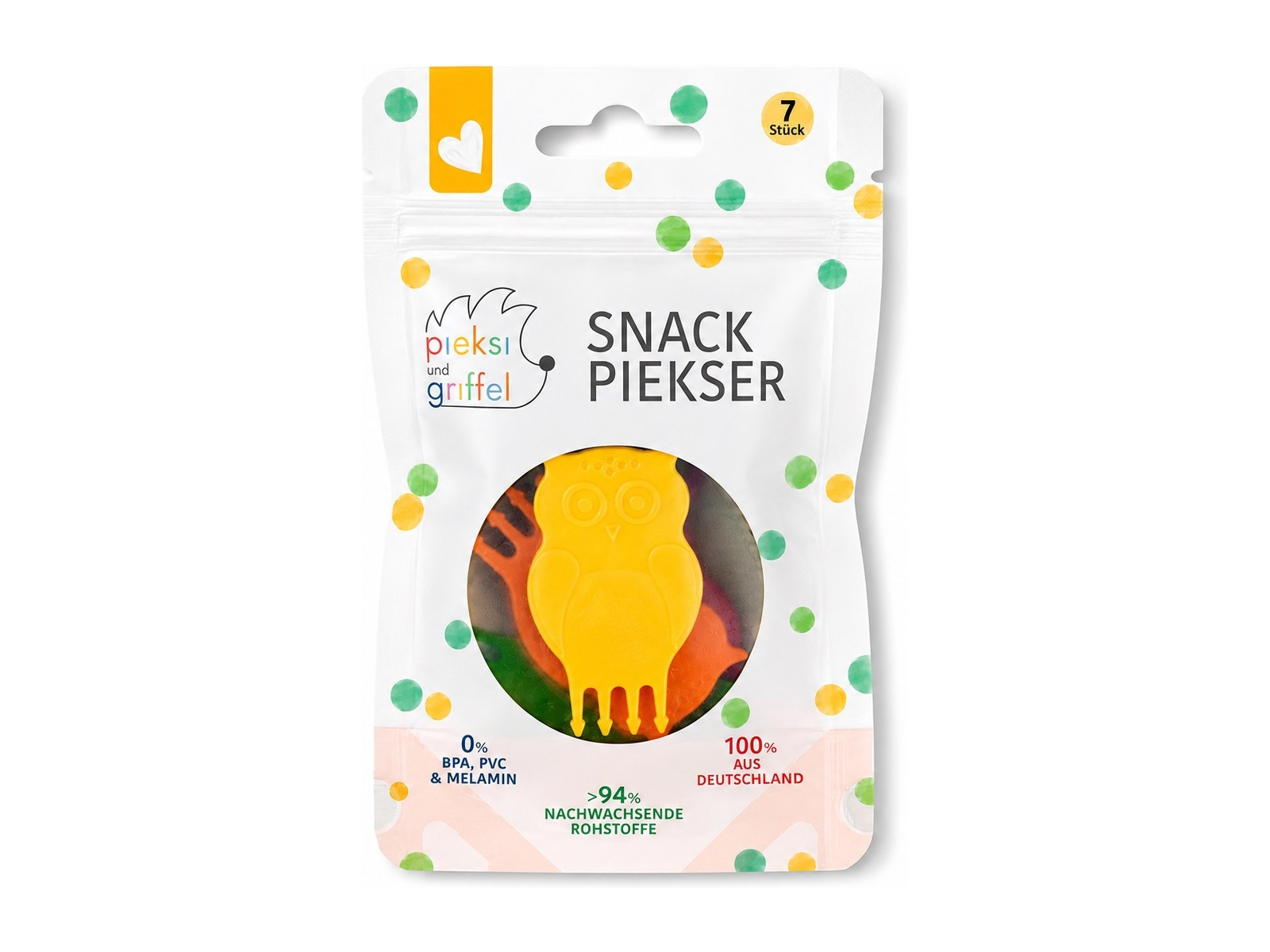 Snack Piekser 7er Set Rainbow Eule