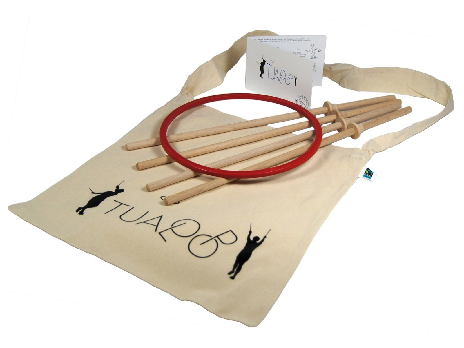 Tualoop Ringwurfspiel aus Biowerkstoff Ring: Ø 27 cm, Sticks: 50 cm, empfohlen ab 6