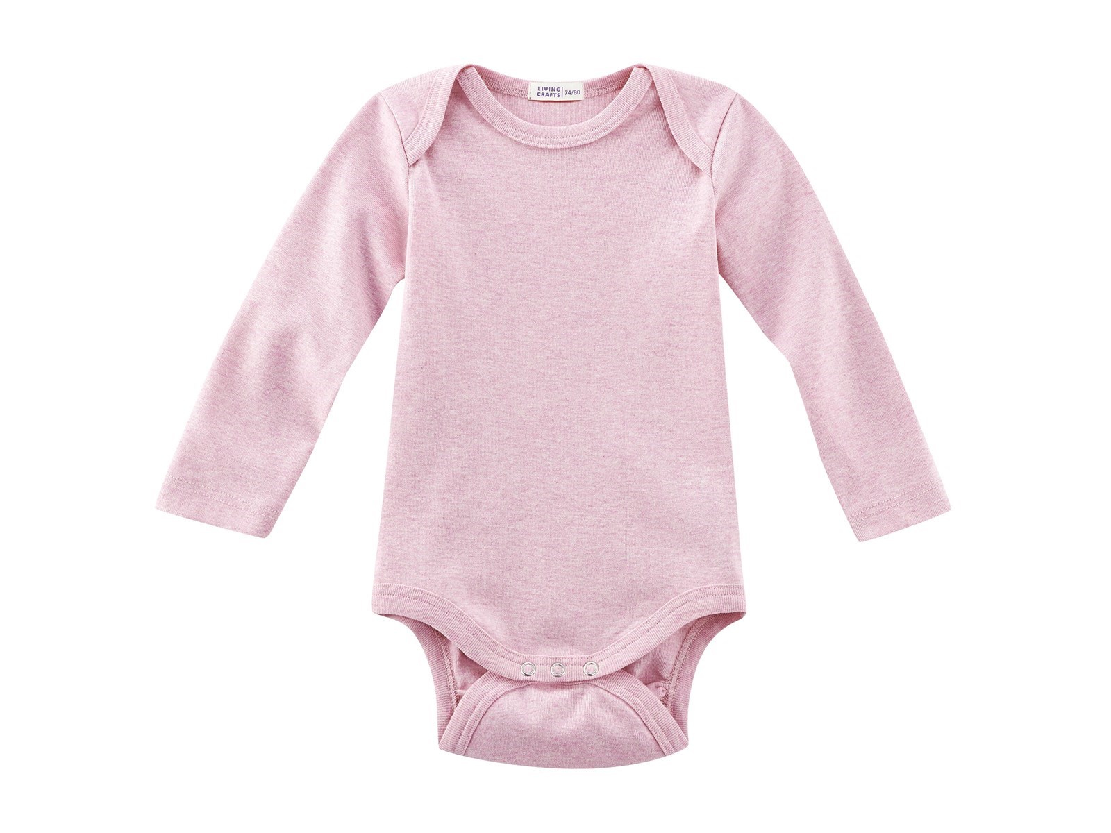 Living Crafts Baby Body Langarm Bio-Baumwolle rosa-melange Gr. 74/80