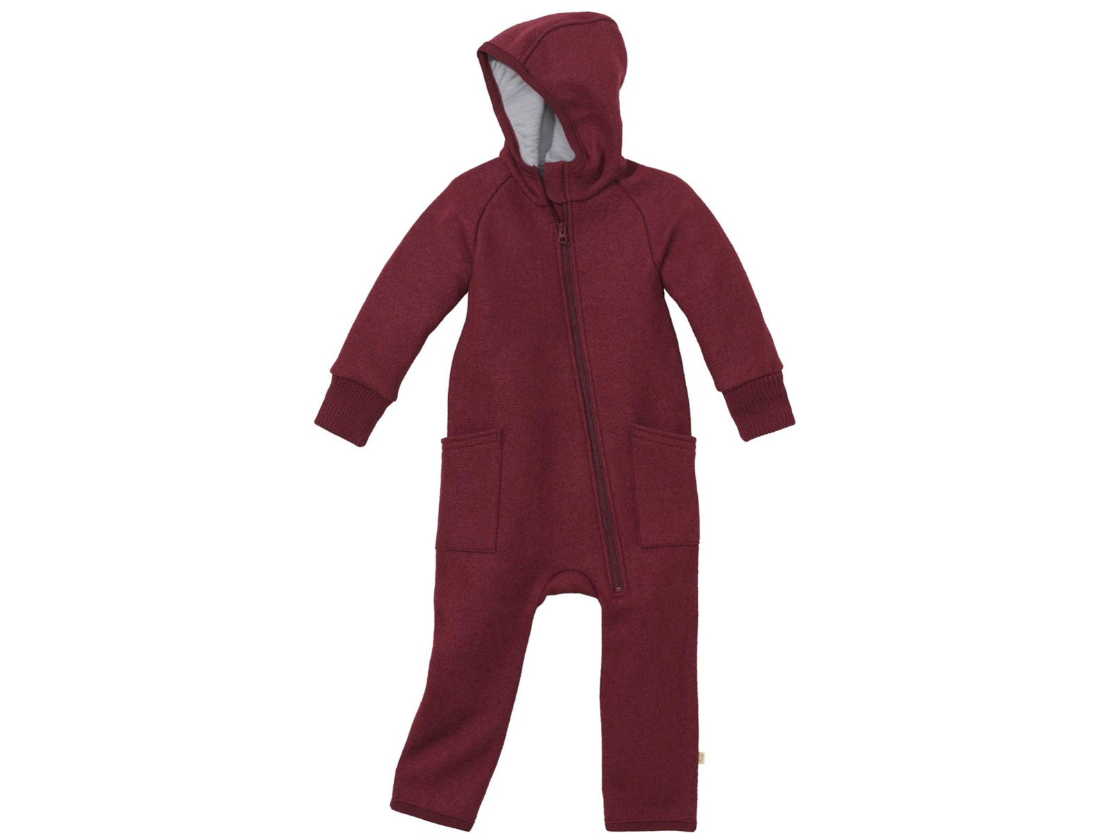 Disana Baby Walk-Overall mit Zipper Bio-Merinowolle cassis Gr.86/92