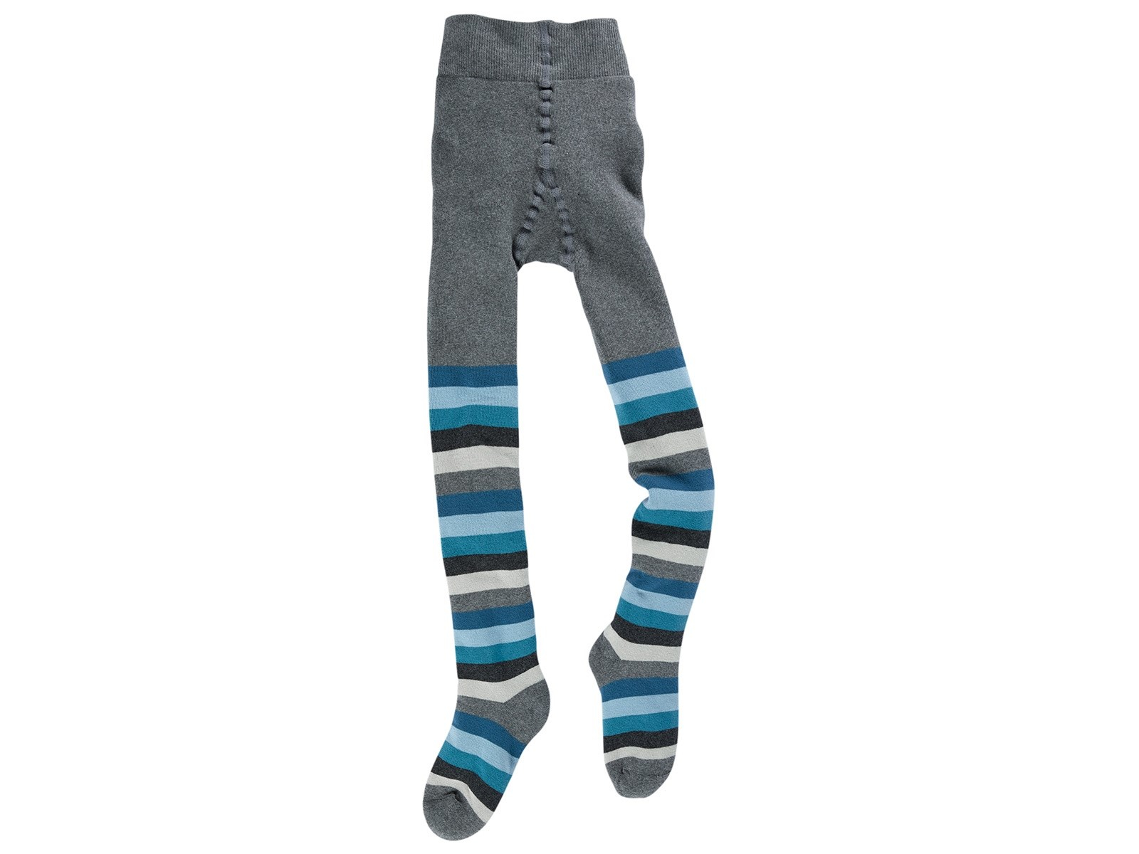 Kinder Strumpfhose Vollfrotte blau-geringelt Gr. 5-6