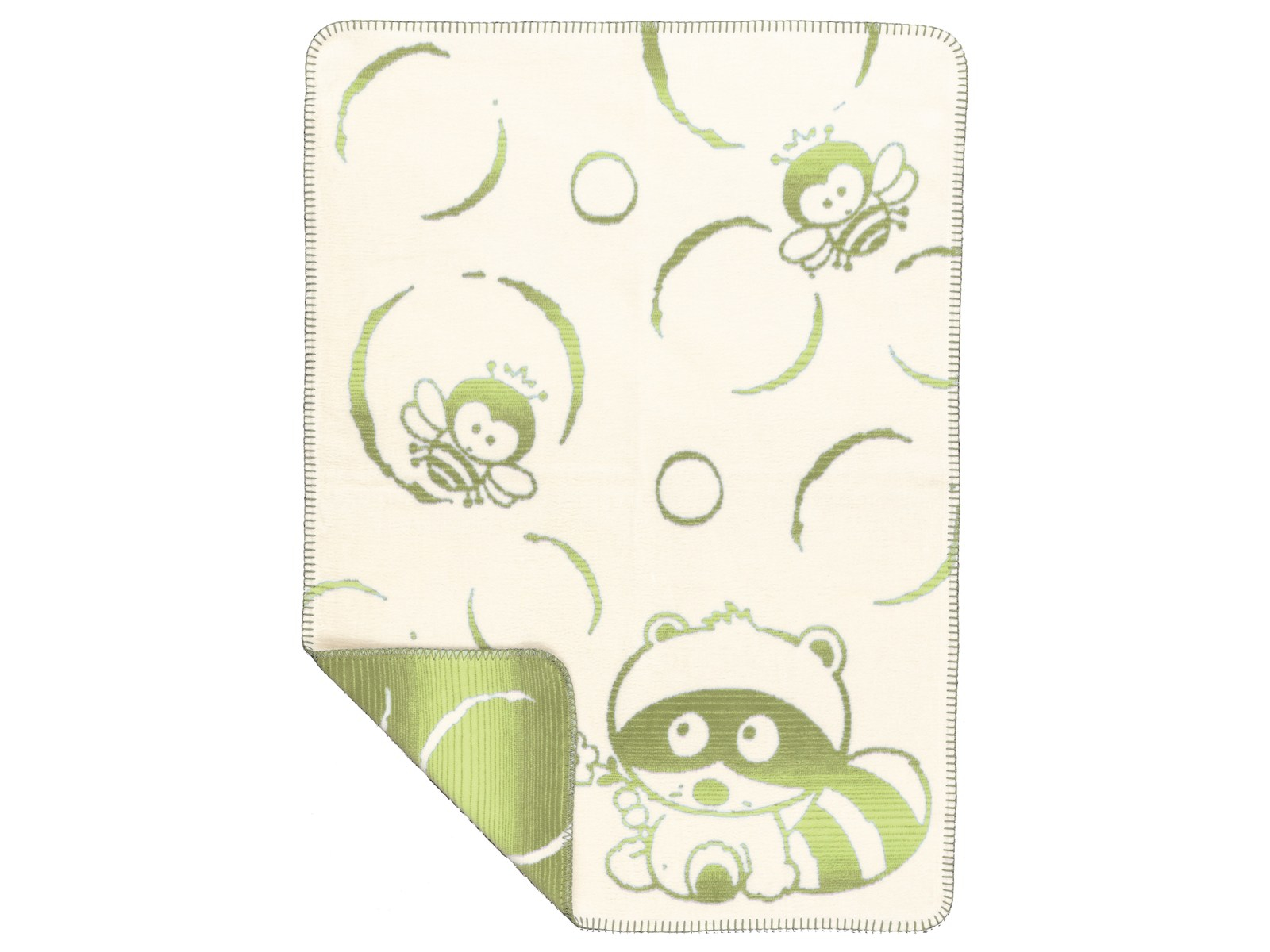 Kuschel- und Krabbeldecke BW Bubbels greenolive 75 x 100 cm cm, ca. 450g/m²