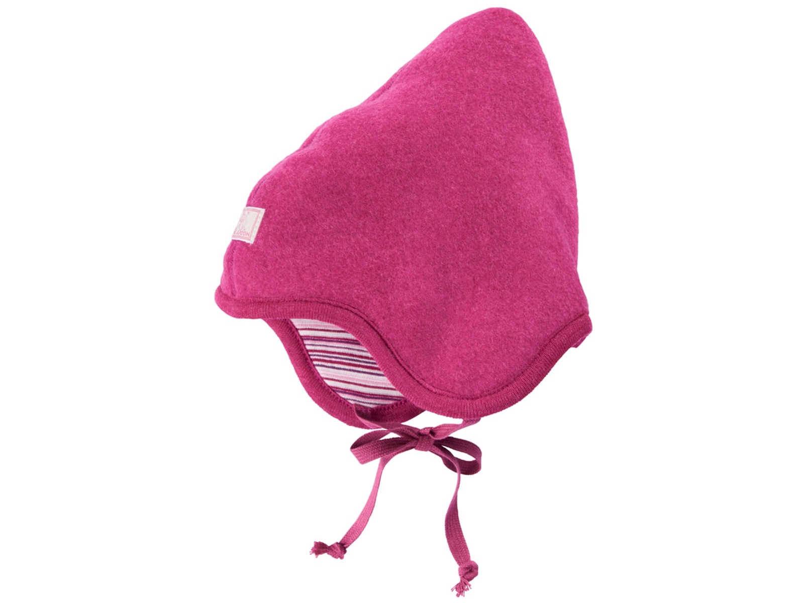 Pickapooh Baby und Kinder Wendemütze "Flora" Bio Schurwolle Fleece fuchsia Gr.48