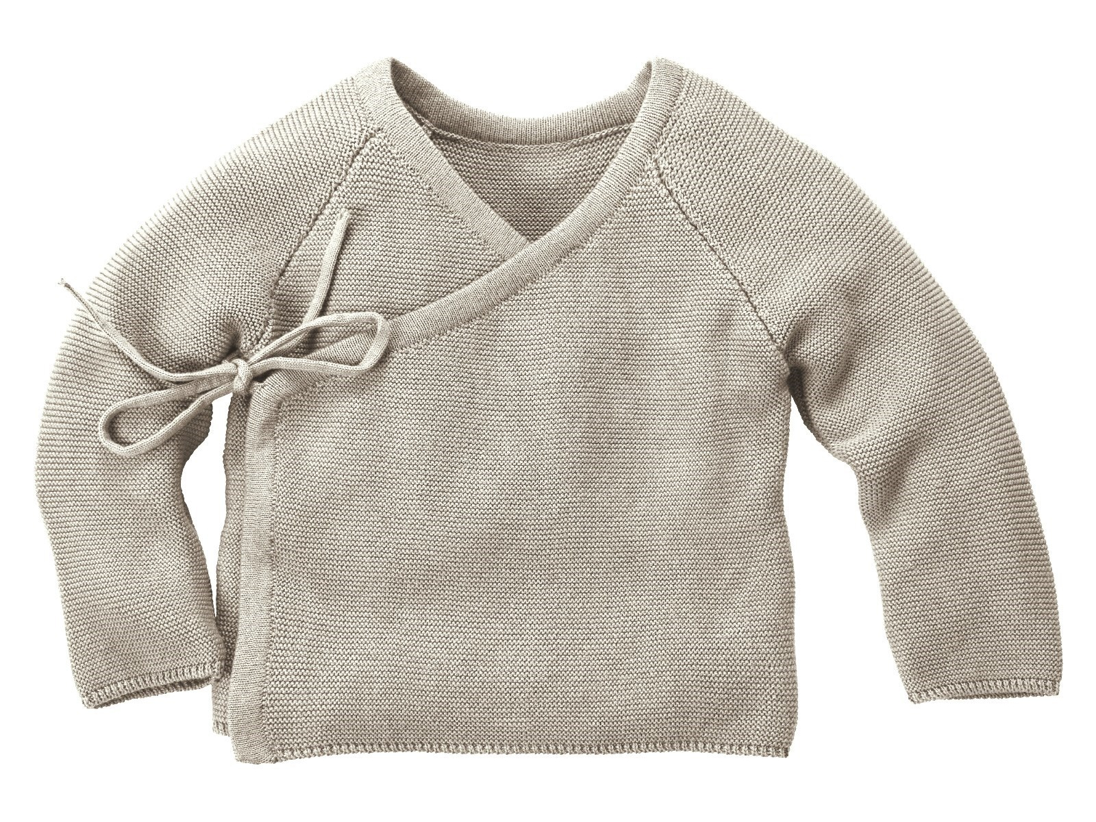 Baby und Kinder Jacke zum Wickeln Strick-Qualität Bio-Baumwolle beige Gr. 62/68
