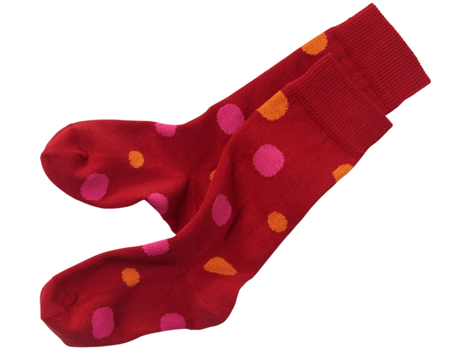 Kinder Kniestrümpfe tomate-gepunktet Gr.5-6