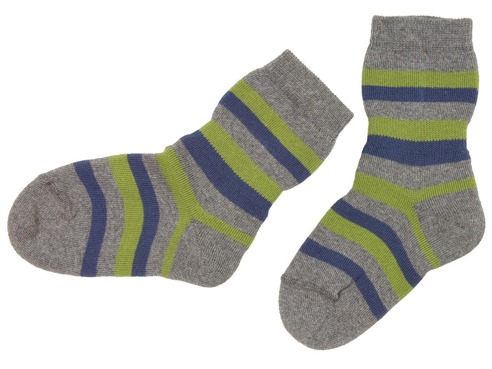 Kinder Vollfrotteesocke grau-moos-jeans Gr. 3-4