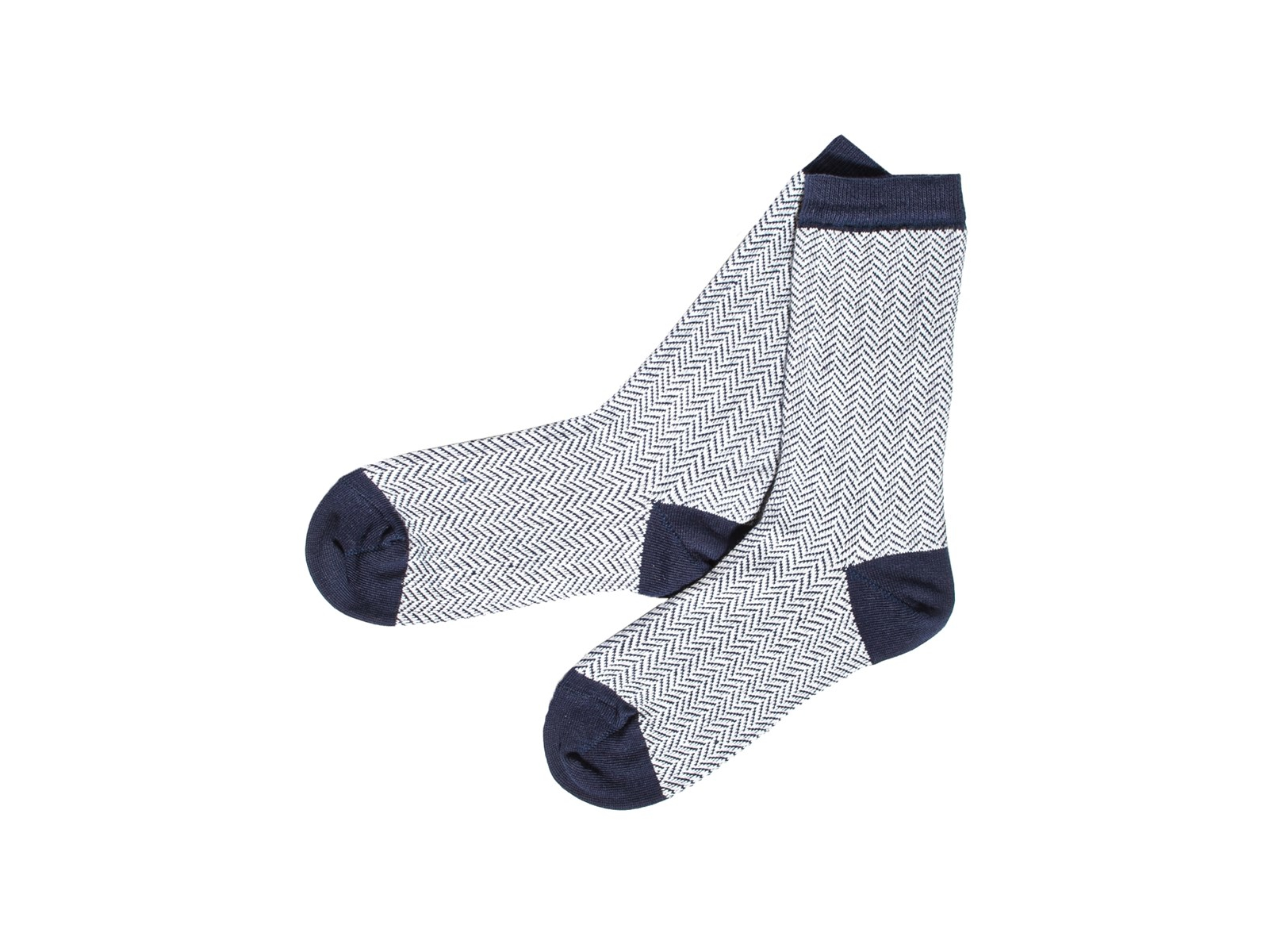 Damen-Herrensocken marine-weiß Gr.43-46