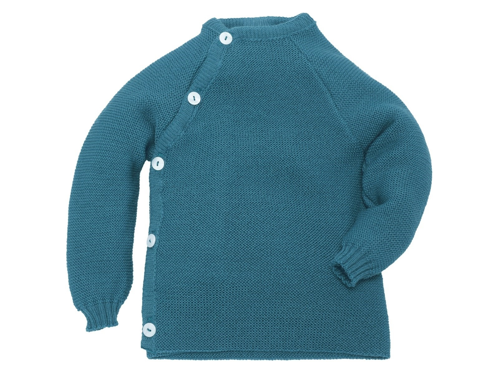Baby Jacke Schlüttli Bio-Merinowolle karibik Gr.74-80
