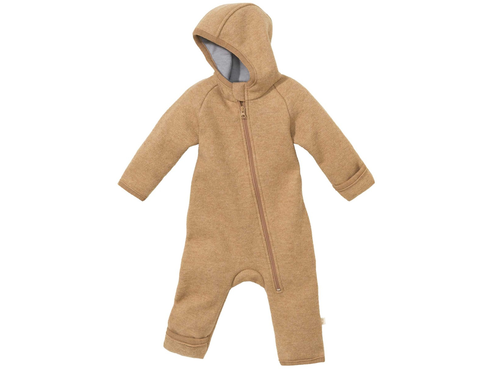 Disana Baby Walk-Overall mit Zipper Bio-Merinowolle karamell Gr.62/68