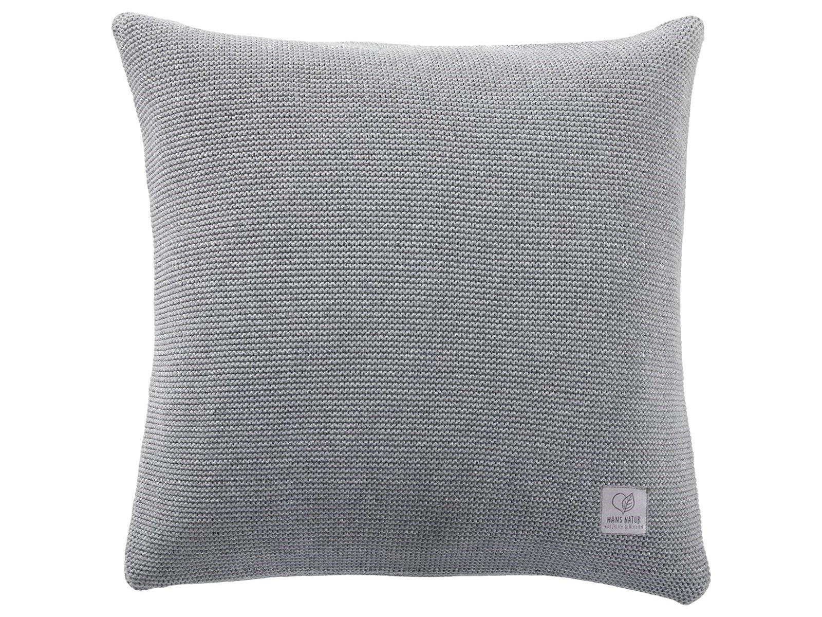 Kissenbezug 40x40 cm Bio Baumwolle light grey-melange Mit Reißverschluss