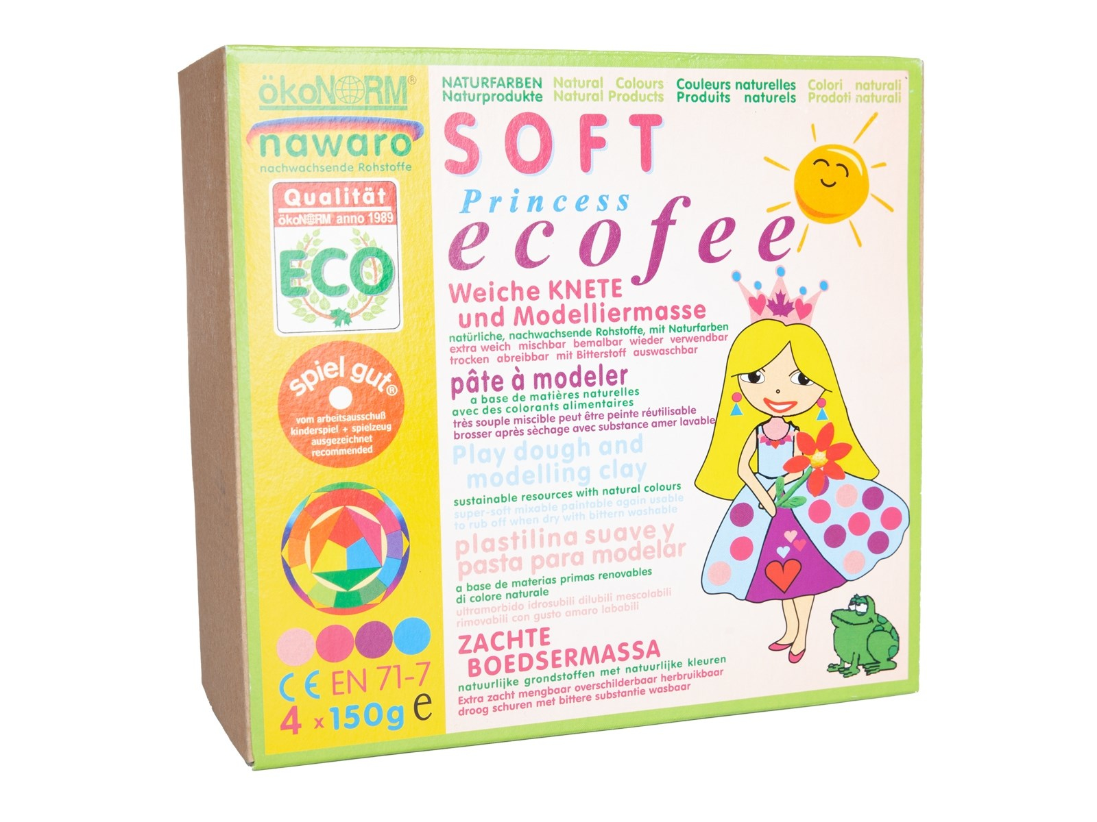 ökoNORM Softknete 4er Set "Prinzessin Ecofee" rosa, pink, violett, türkis