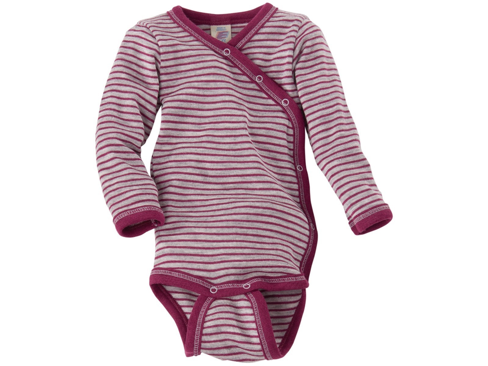 Engel Natur Baby Wickelbody Langarm Wolle Seide hellgrau melange ...