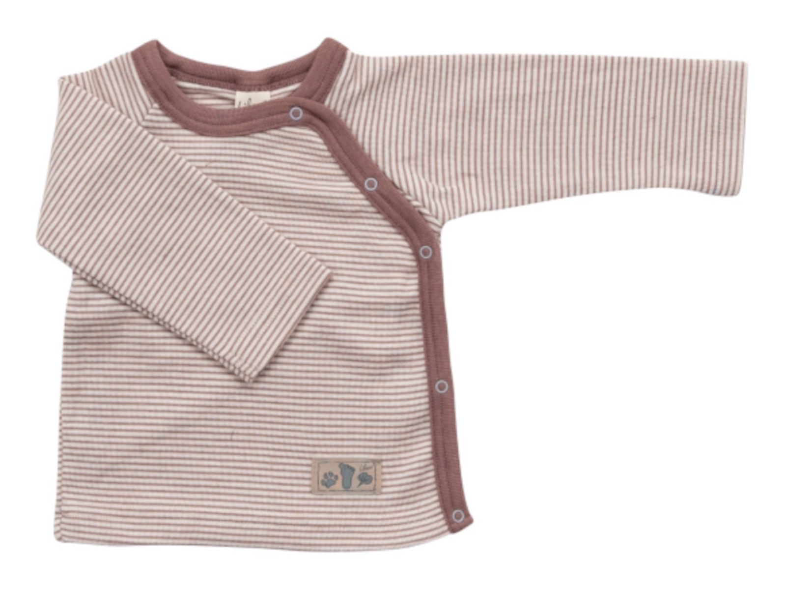 Lilano Baby Jacke Wolle Seide mauve-natur geringelt Gr.62