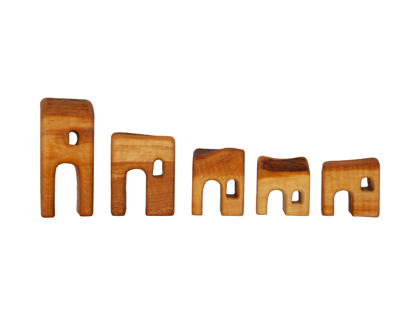 Holzbausteine natur Kleine Siedlung, Erlenholz 5-teilig