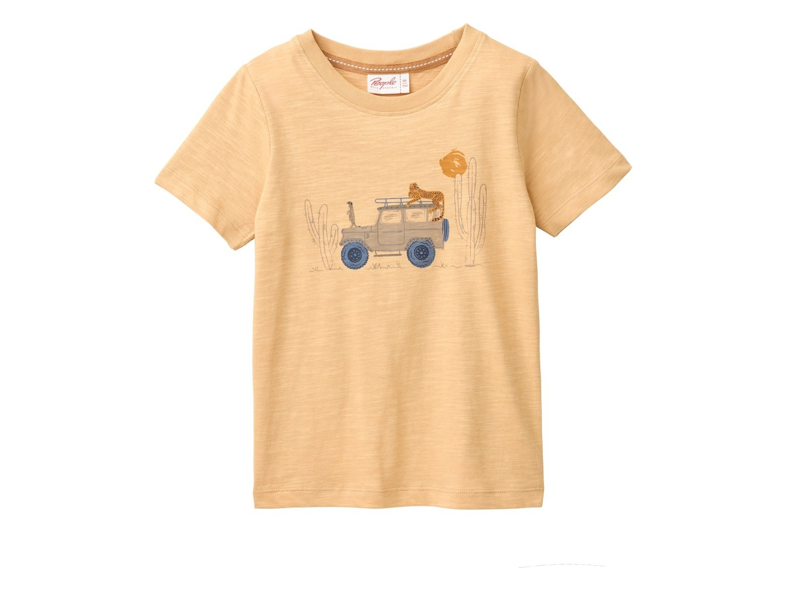 People Wear Organic Kurzarm-Shirt Safariauto honiggelb 98/104