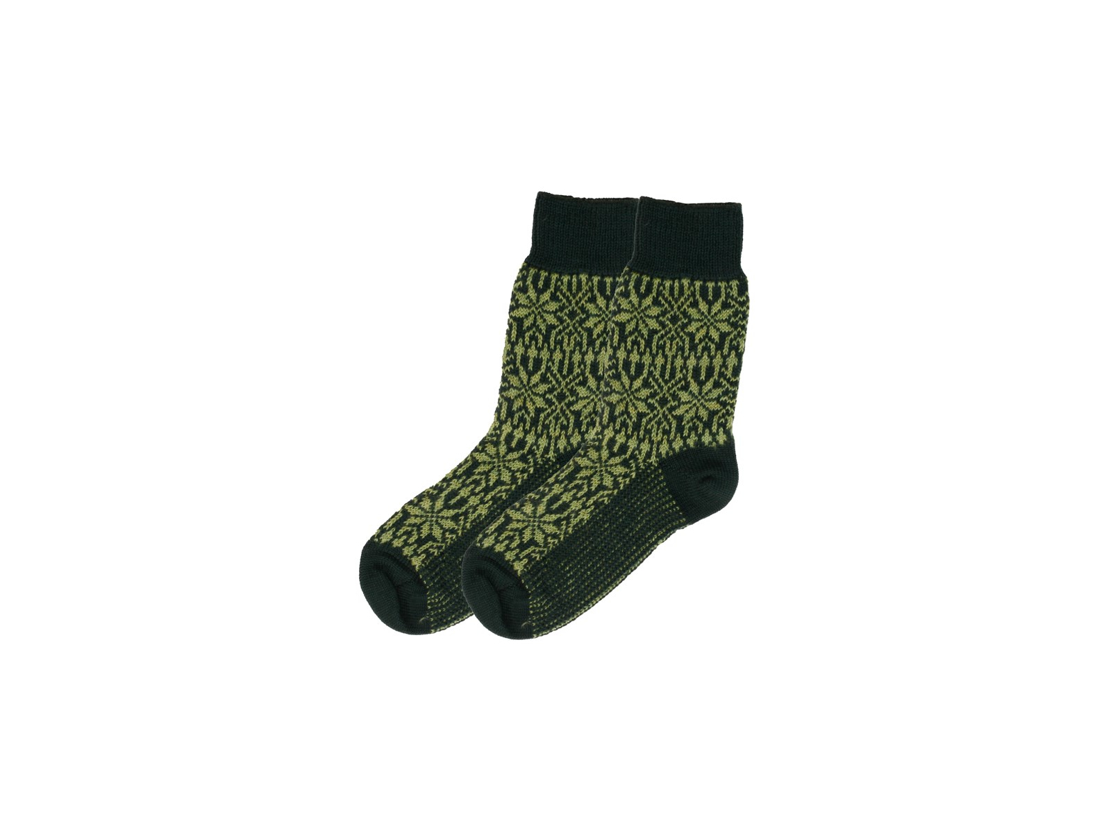 Damen und Herren Socken Bio-Schurwolle Stern tanne-maigrün Gr. 42-43