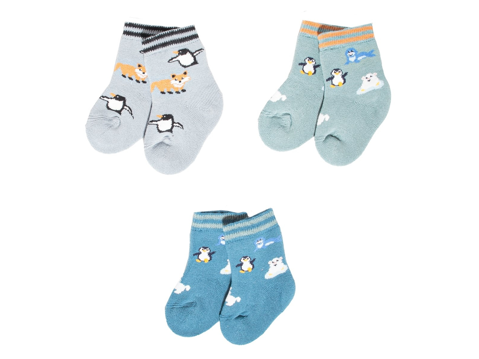 Babysöckchen 3er Set arktische Tiere Gr.02