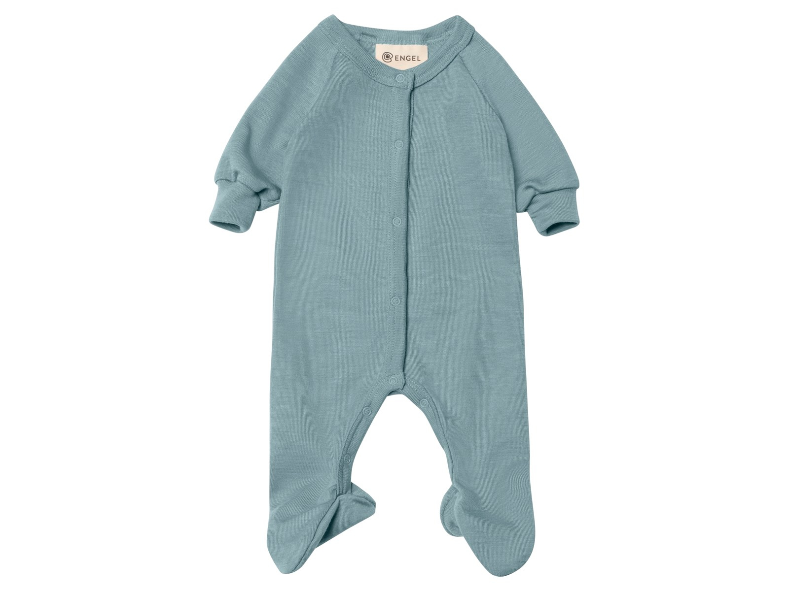 Engel Natur Baby Frühchen Schlafoverall mit Fuß Feinripp bergblau Gr. 50