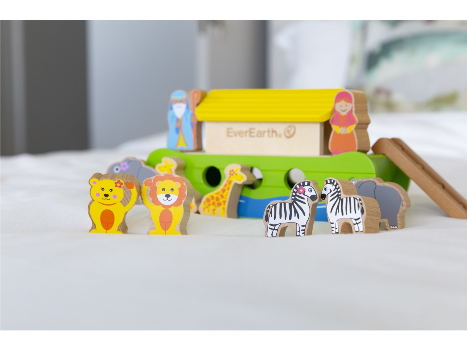 EverEarth Kleine Arche Noah Spielset Sortierspiel B 20 x T 10 x H 9 cm