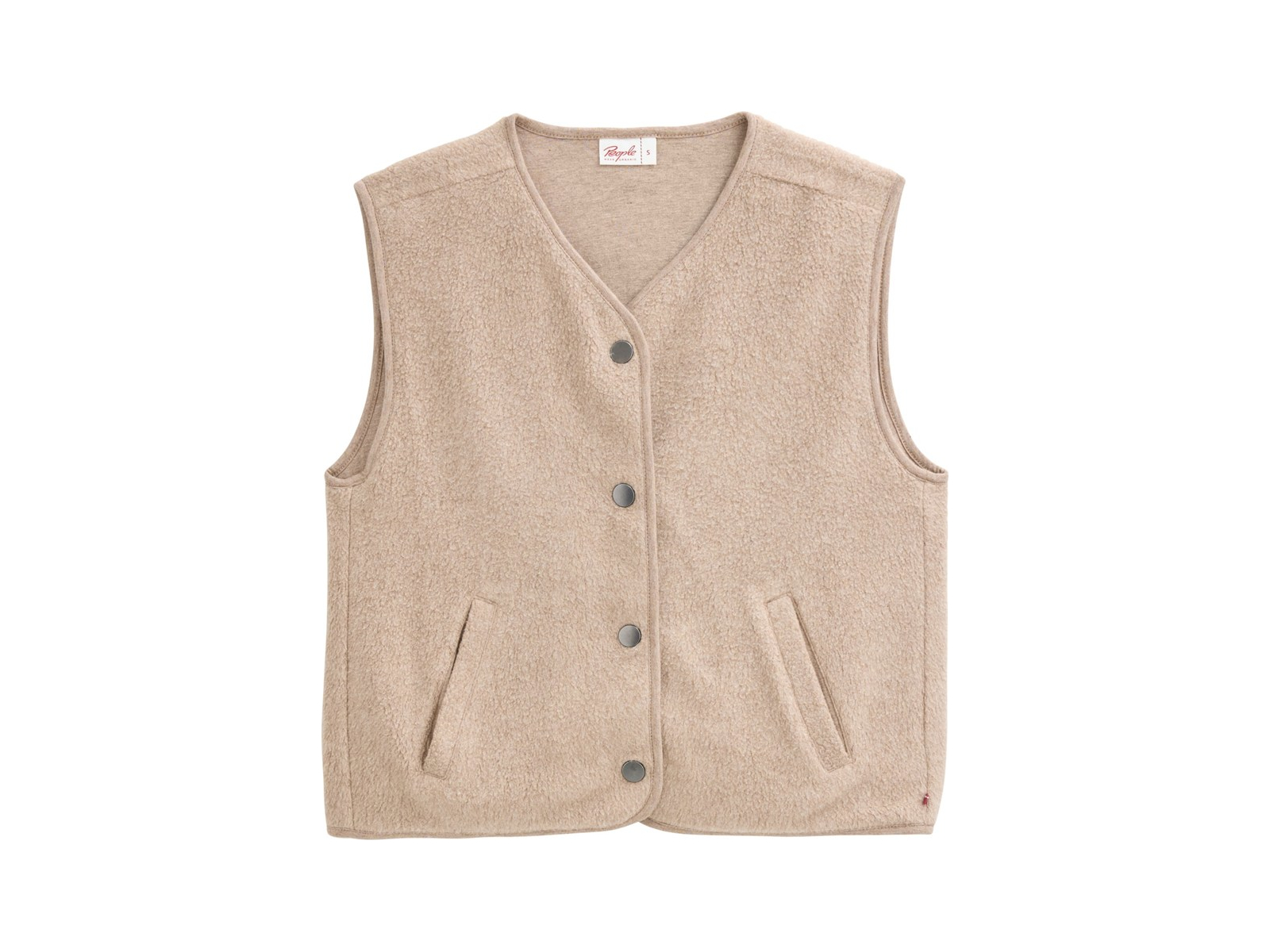 People Wear Organic Fleece-Weste dunkelsand mélange S