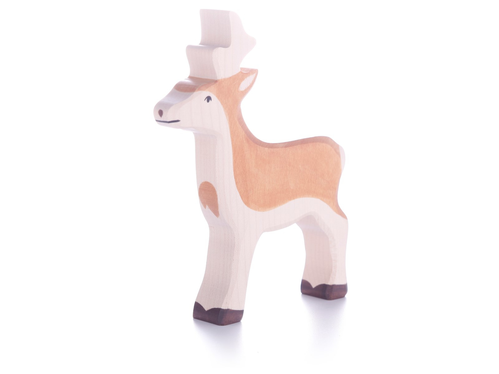 Holztiger Holzfigur "Rehbock" Wald und Wiese Maße 12,5 x 2,3 x 16 cm