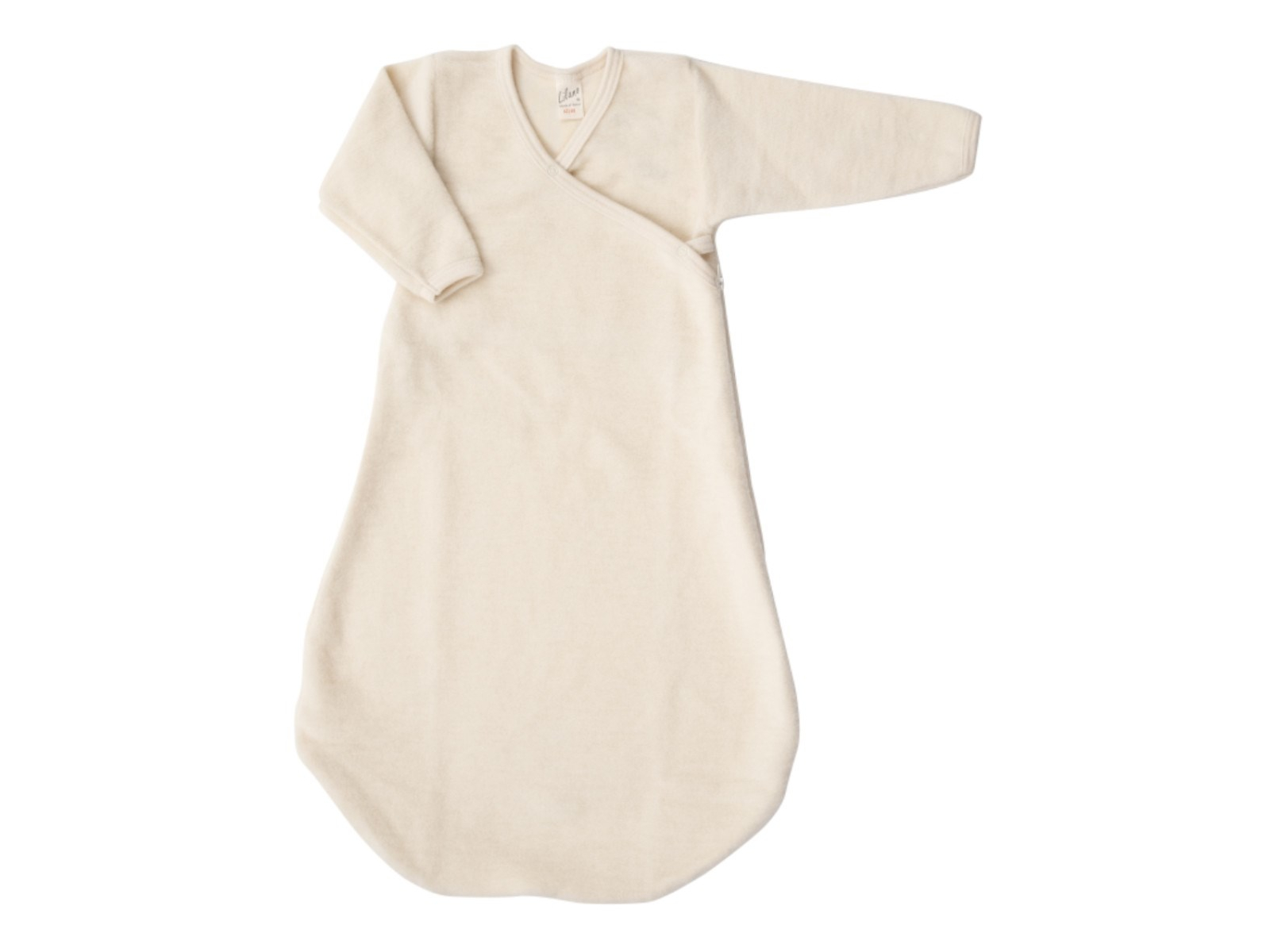 Lilano Schlafsack Baby Ganzjahr mit Arm Bio-Merinowolle natur Gr.62/68
