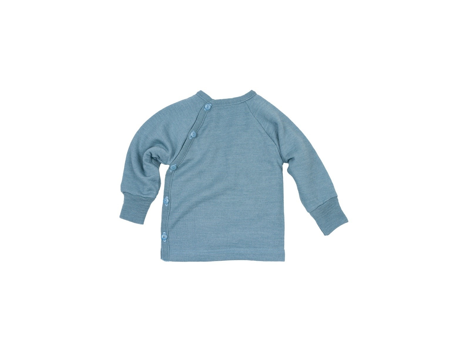 Baby Jacke Schlüttli Wolle Seide Frottee aqua Gr.50/56