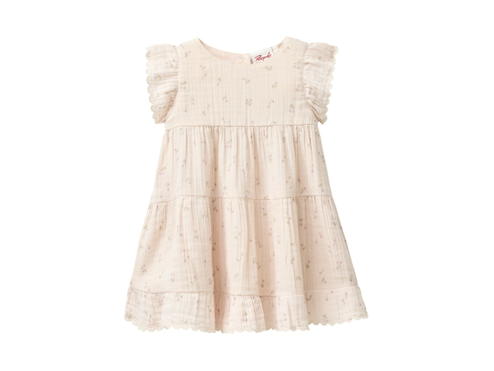 People Wear Organic Musselin-Kleid kleine Kirschen natur Gr. 86/92
