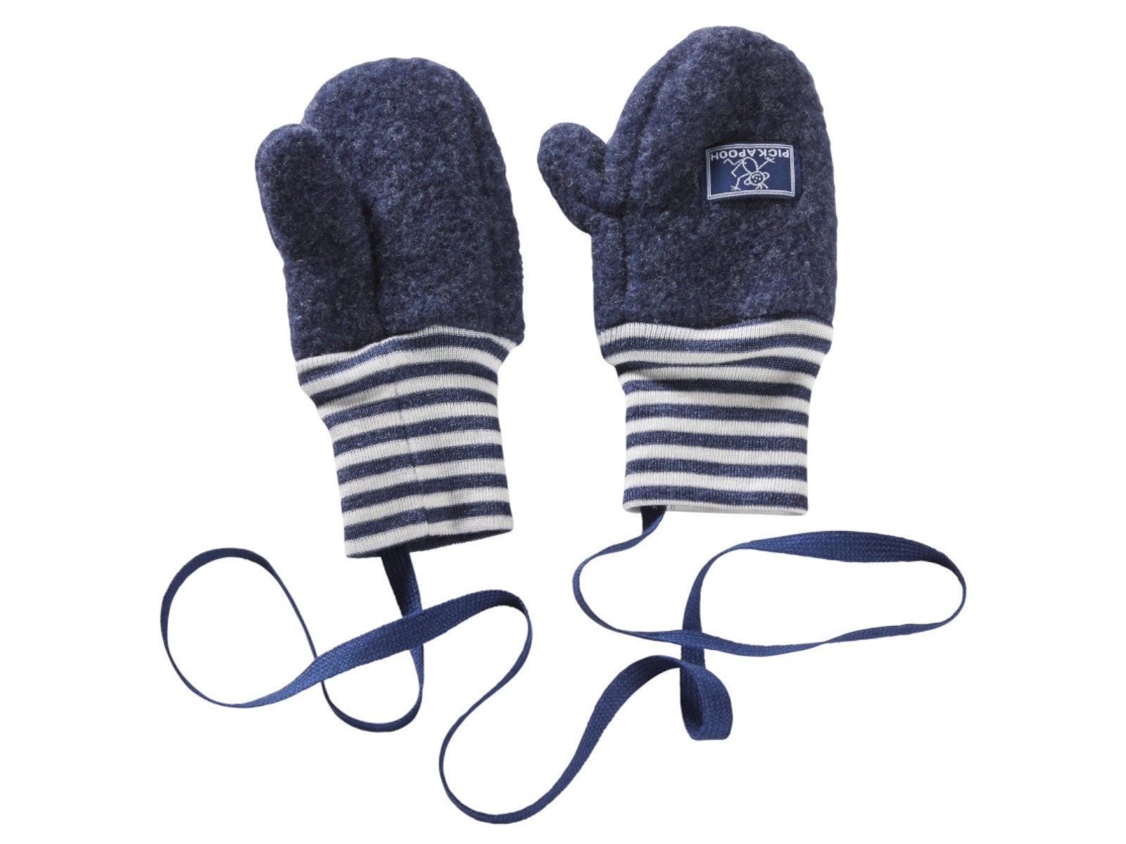 Pickapooh Baby und Kinder Fäustlinge Bio-Merinowolle Fleece marine Gr.2 (bis 2 Jahre)