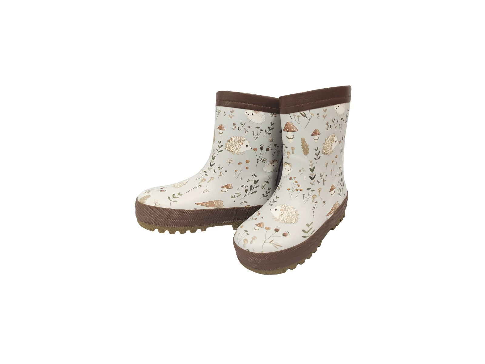 Kinder Gummistiefel "Igel" federgrau/braun Gr. 22