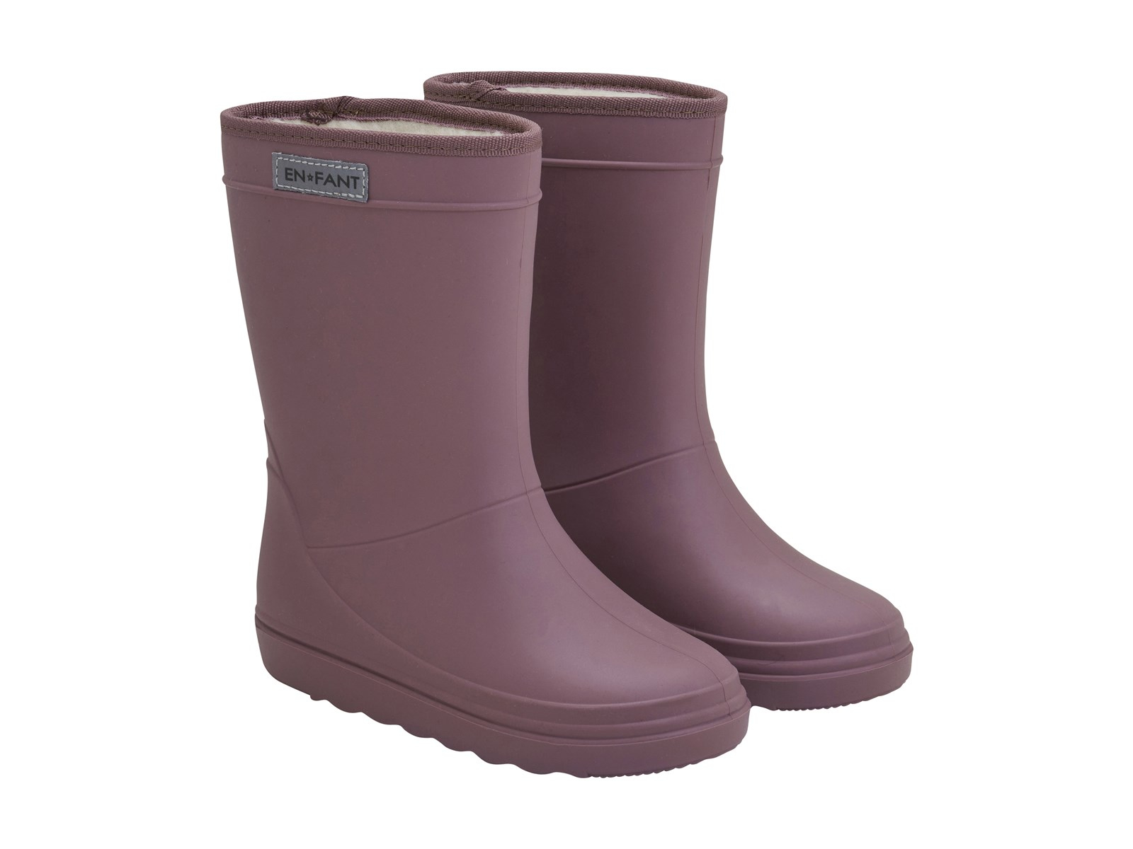Kinder Thermo Gummistiefel mit Schurwoll-Fell rose taupe Gr. 26