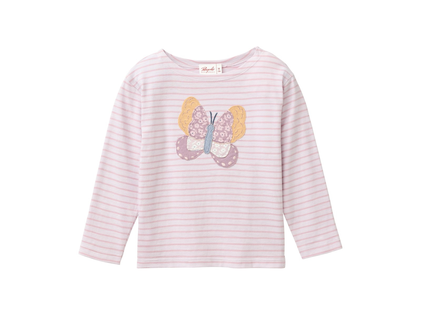 People Wear Organic Langarm-Shirt malve geringelt 98/104