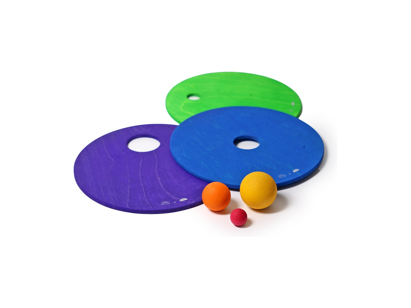 Grimms GRIMM’S x Stapelstein® Kullerscheiben cool rainbow Scheiben Ø 21,4 cm , Kugeln Ø 20,35,45 mm