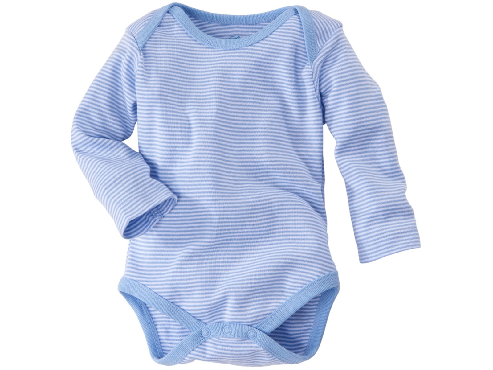 Baby Langarmbody Bio-Baumwolle hellblau-weiß gestreift Gr. 86/92