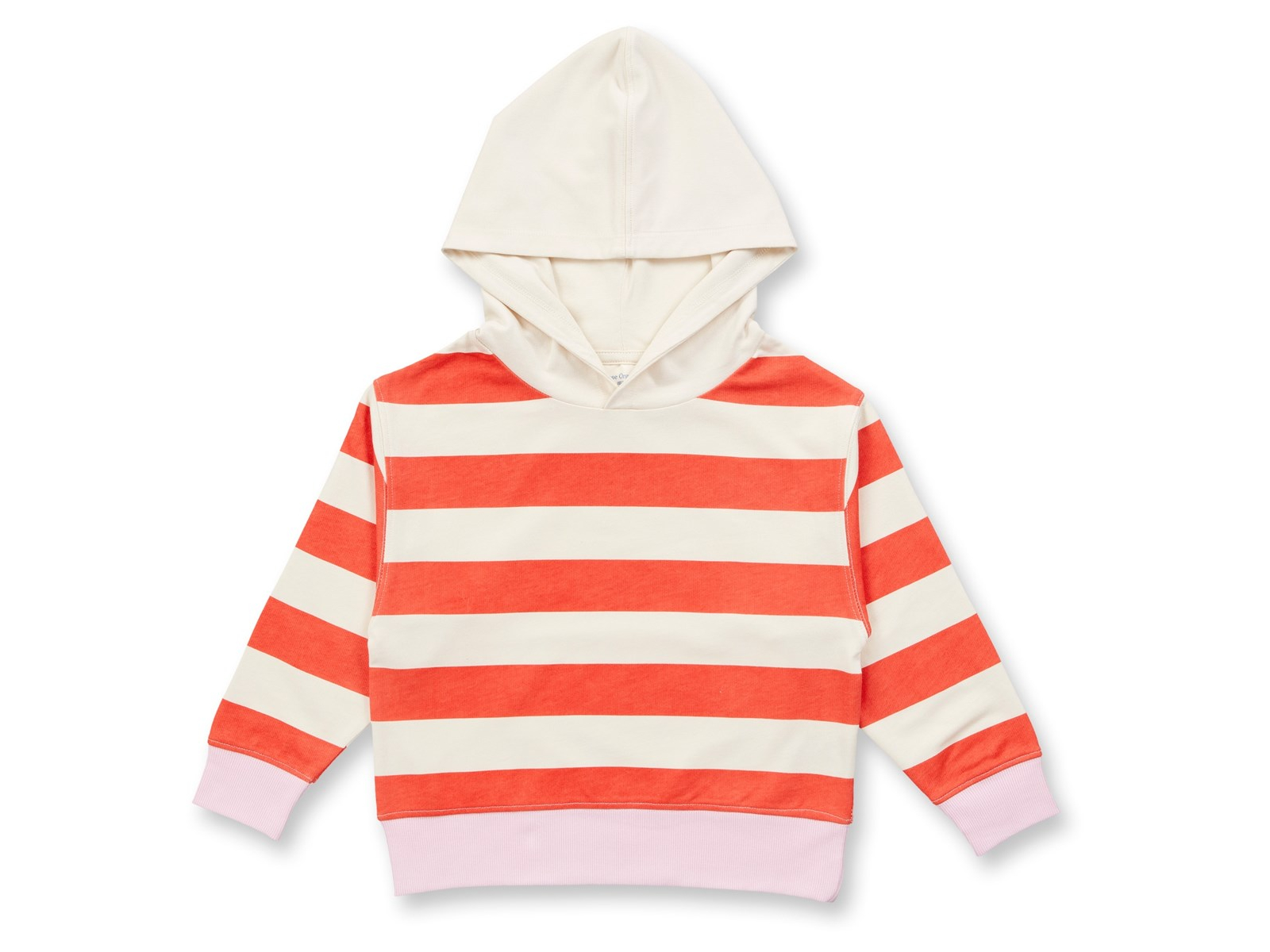 Sense Organics Kinder Pullover mit Kapuze coral stripes Gr.92 (18-24 Monate)