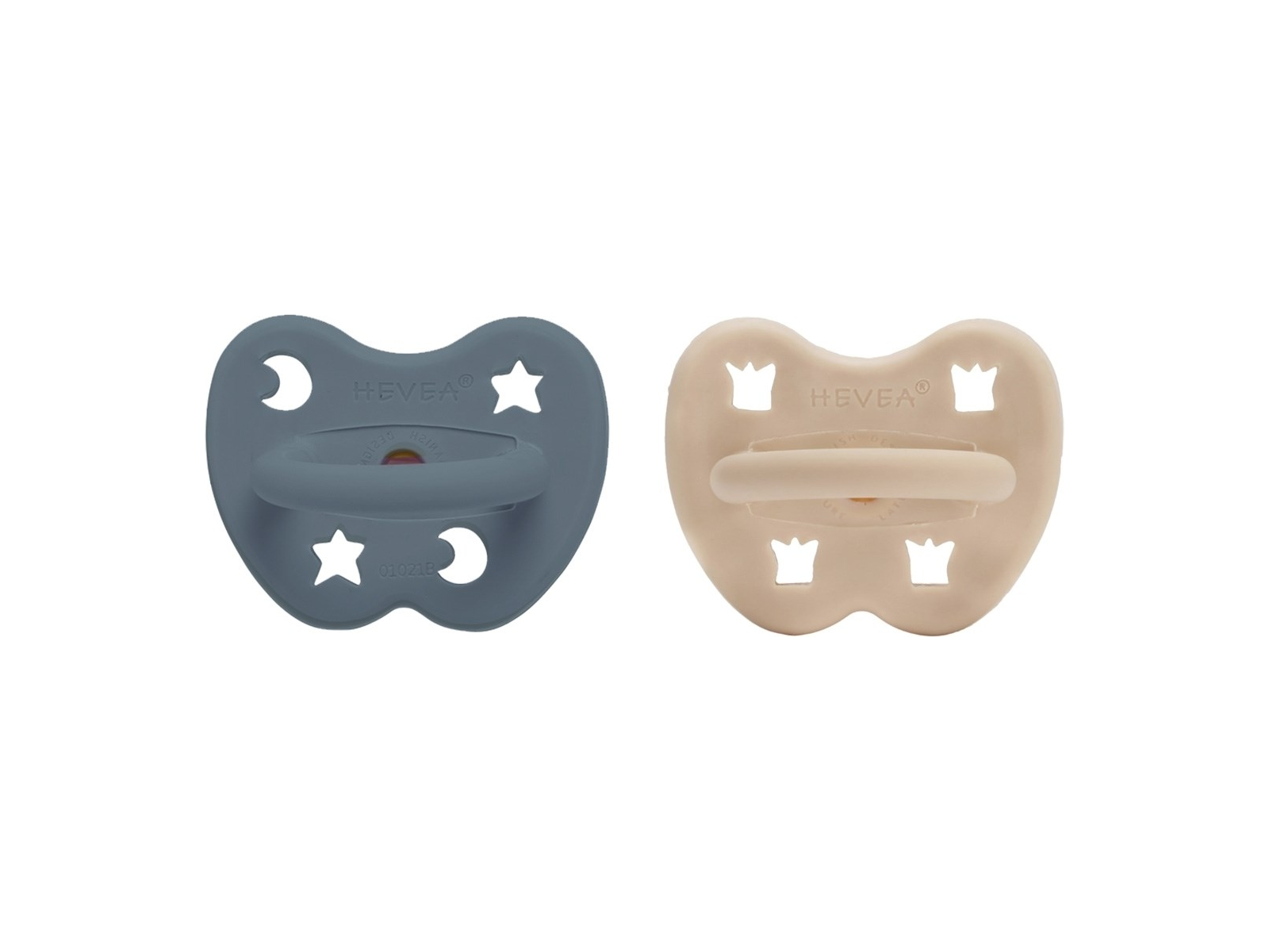 2er-Pack Schnuller Sand & Ocean Blue kiefergerecht ab 3 Monate, Naturkautschuk, Krone + Stern &