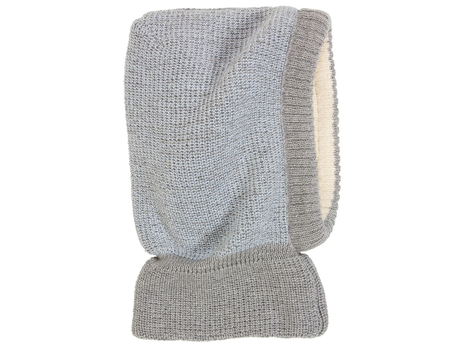 Baby und Kinder Schalmütze grau-bleu melange Gr.46/48
