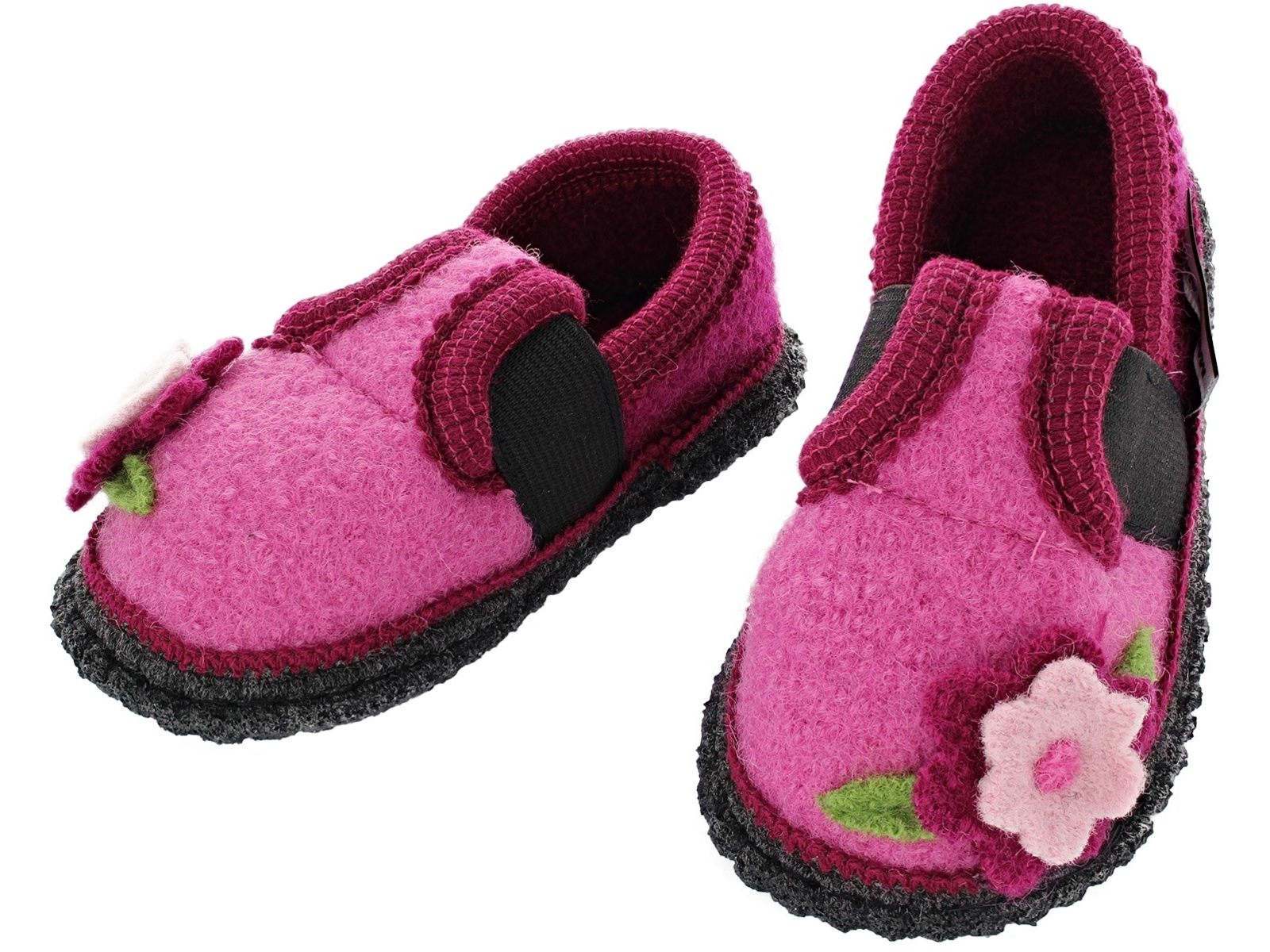 Kinder Hausschuhe Walkpuschen Blümchen, Gr.23