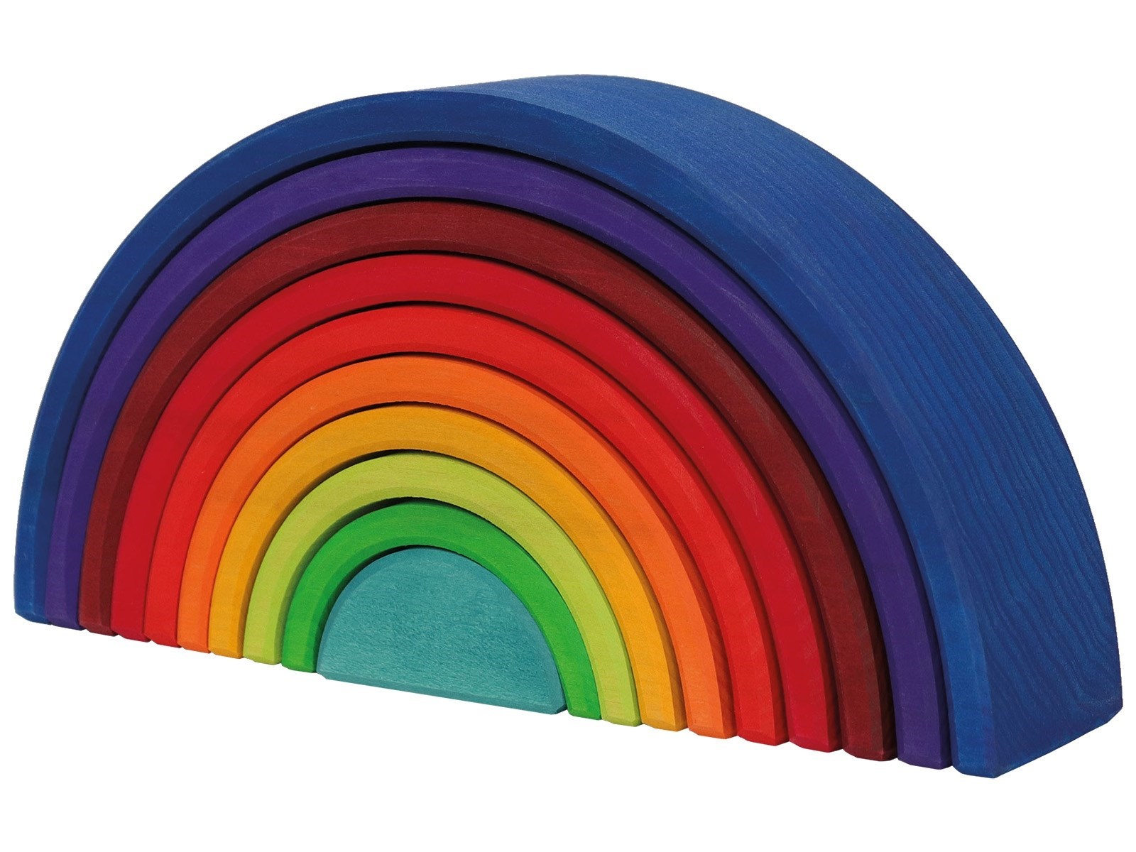 Grimms Großer Regenbogen "Sunset" aus Lindenholz, 10-teilig, bunt lasiert Maße 27 x 7 x 15 cm