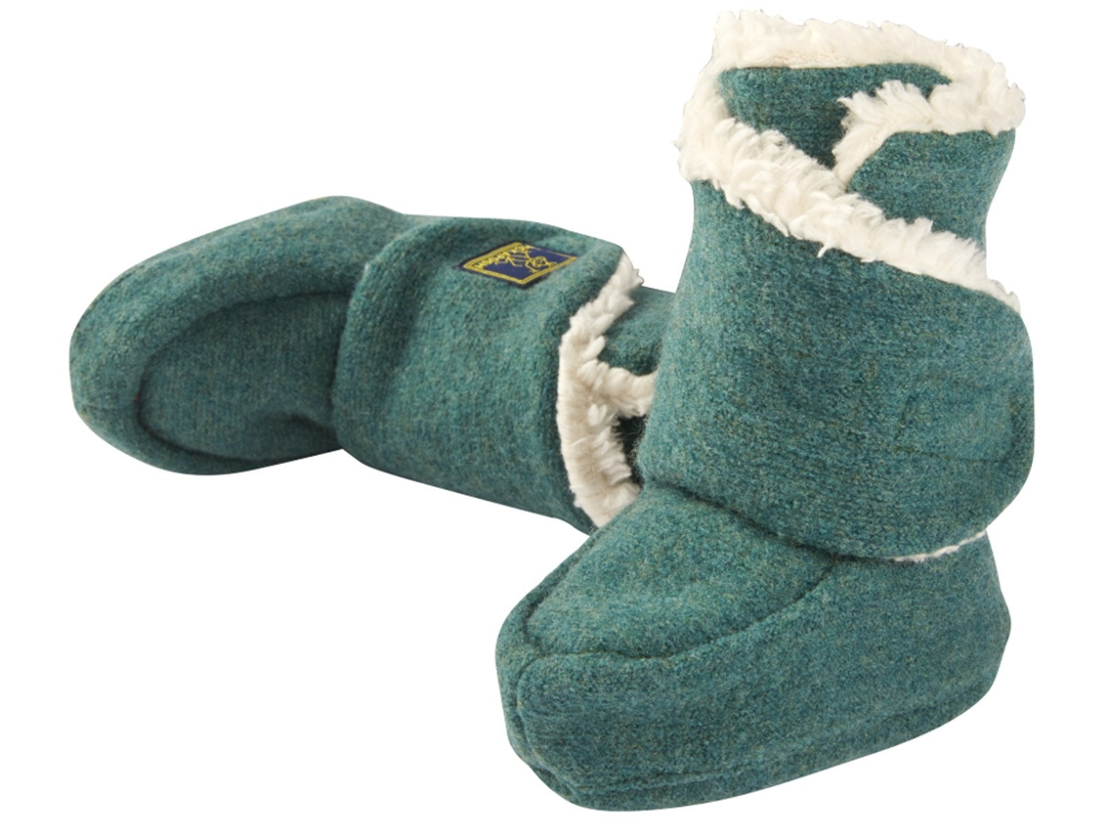 Pickapooh Baby Hausschuhe Babyschuhe Walk-Boots mit Klettverschluss melange-grün Gr.3 (6-9 Monate)