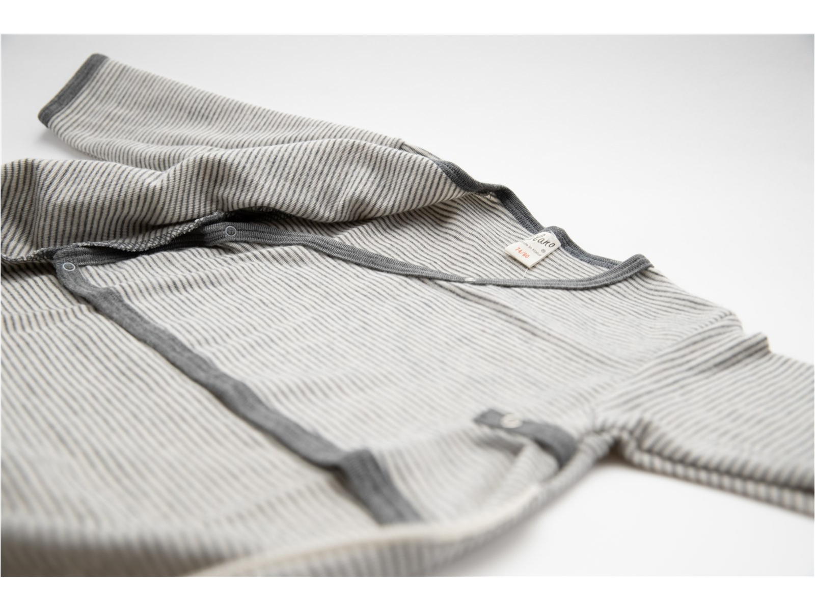 Lilano Baby Schlafsack Wickelsack Wolle Seide grau-natur, Gr.50/56