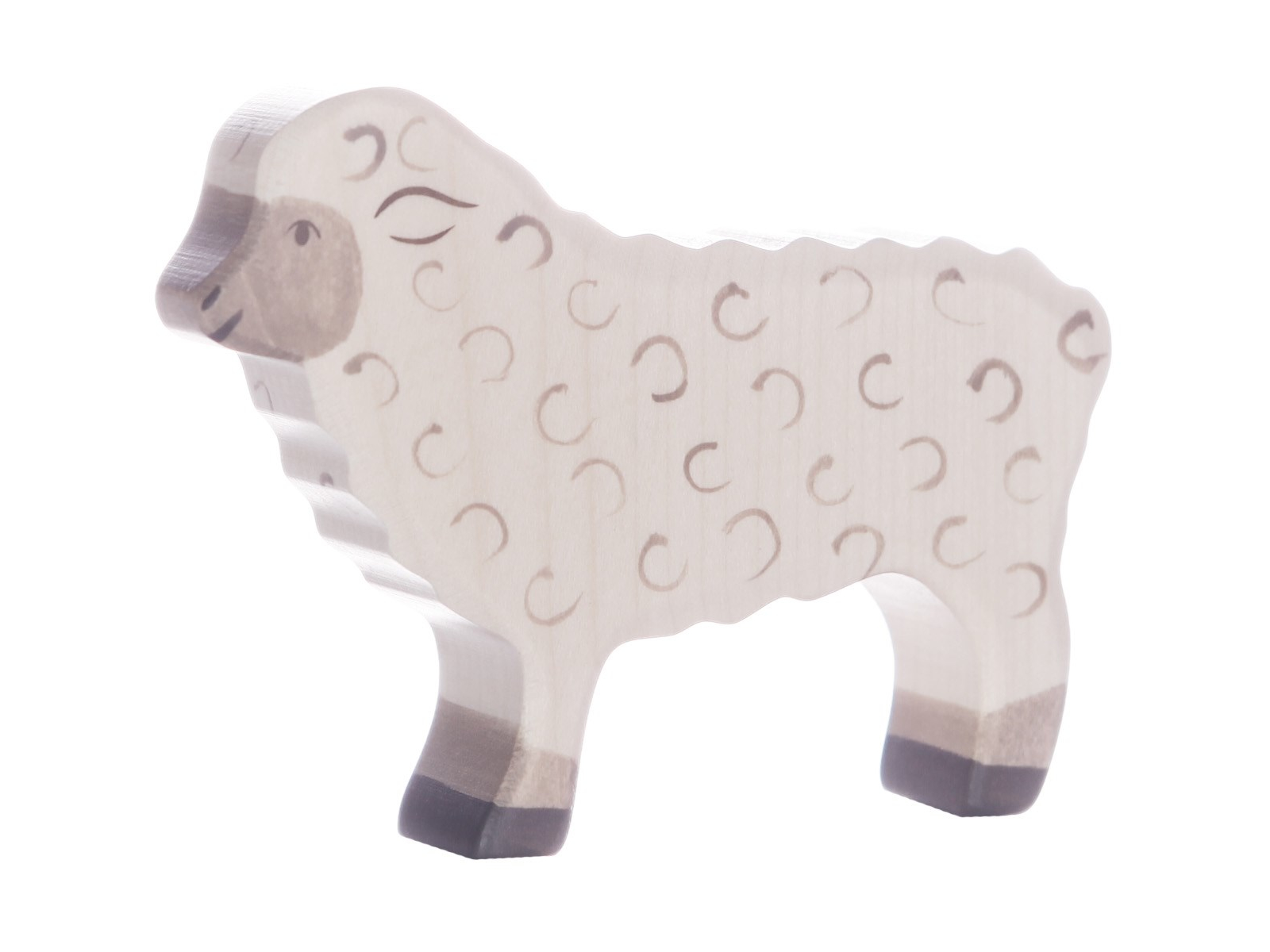 Holztiger Holzfigur "Schaf, stehend" Auf dem Bauernhof Maße 11 x 2,3 x 8,5 cm