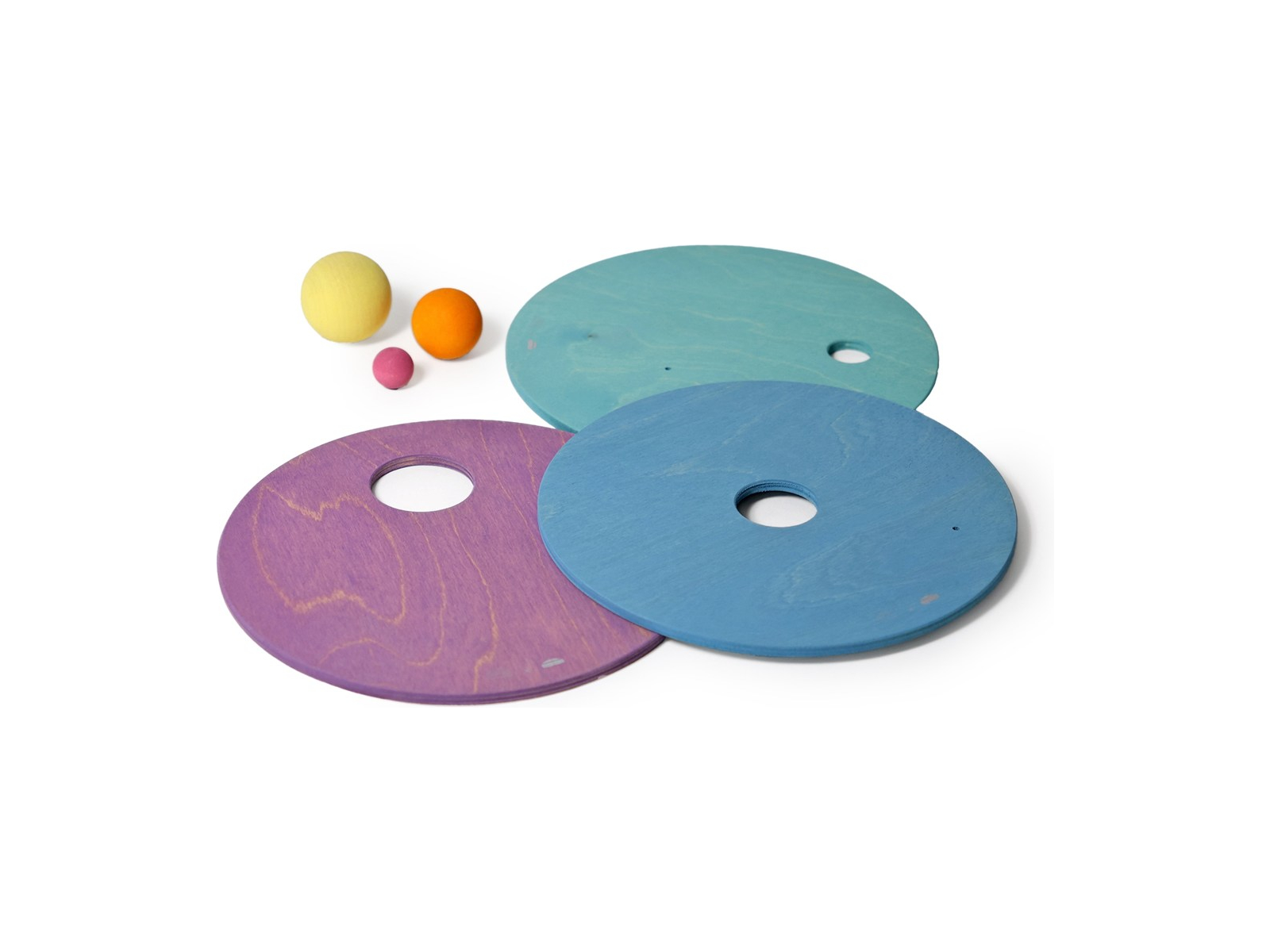 Grimms GRIMM’S x Stapelstein® Kullerscheiben cool pastell Scheiben Ø 21,4 cm , Kugeln Ø 20,35,45 mm