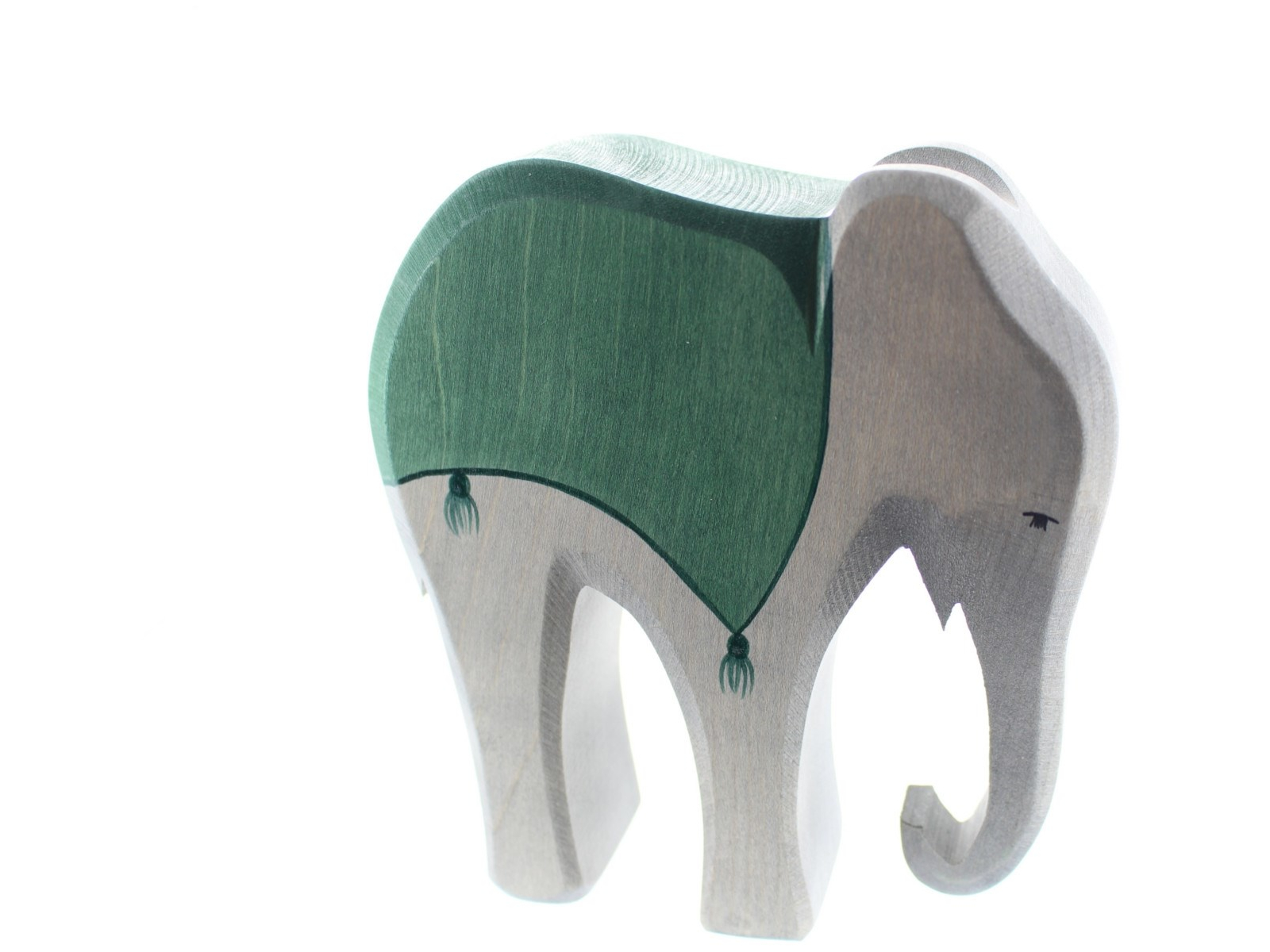 Ostheimer Elefant (mit Sattel) 14 cm Laubholz, handgeschnitzt und lasiert