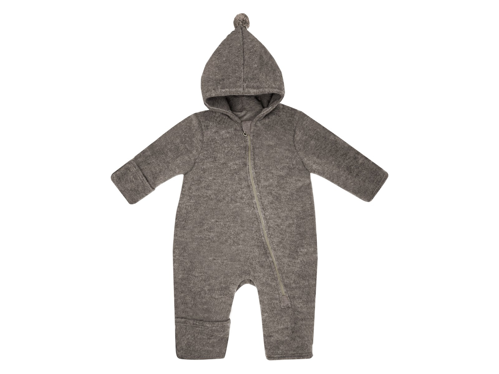 Baby Overall, Wollfleece braunmeliert Gr. 62/68