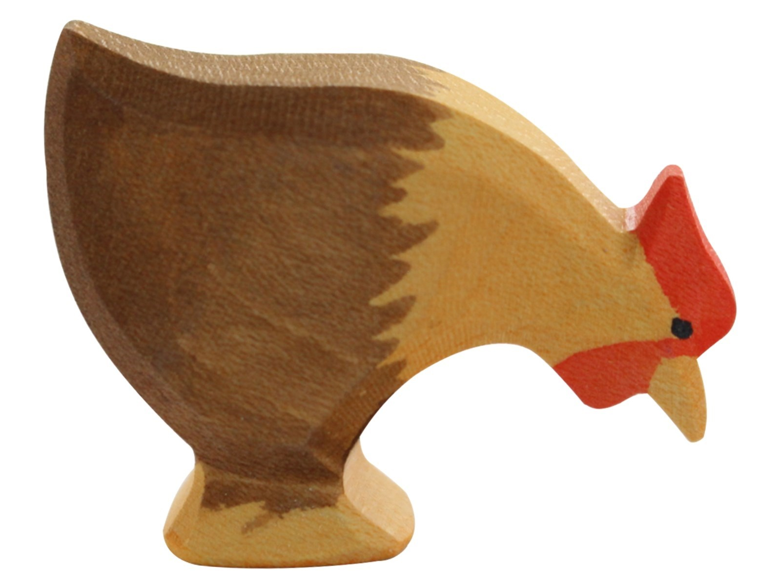 Ostheimer Huhn (pickend) 5,5 cm Laubholz, handgeschnitzt und lasiert