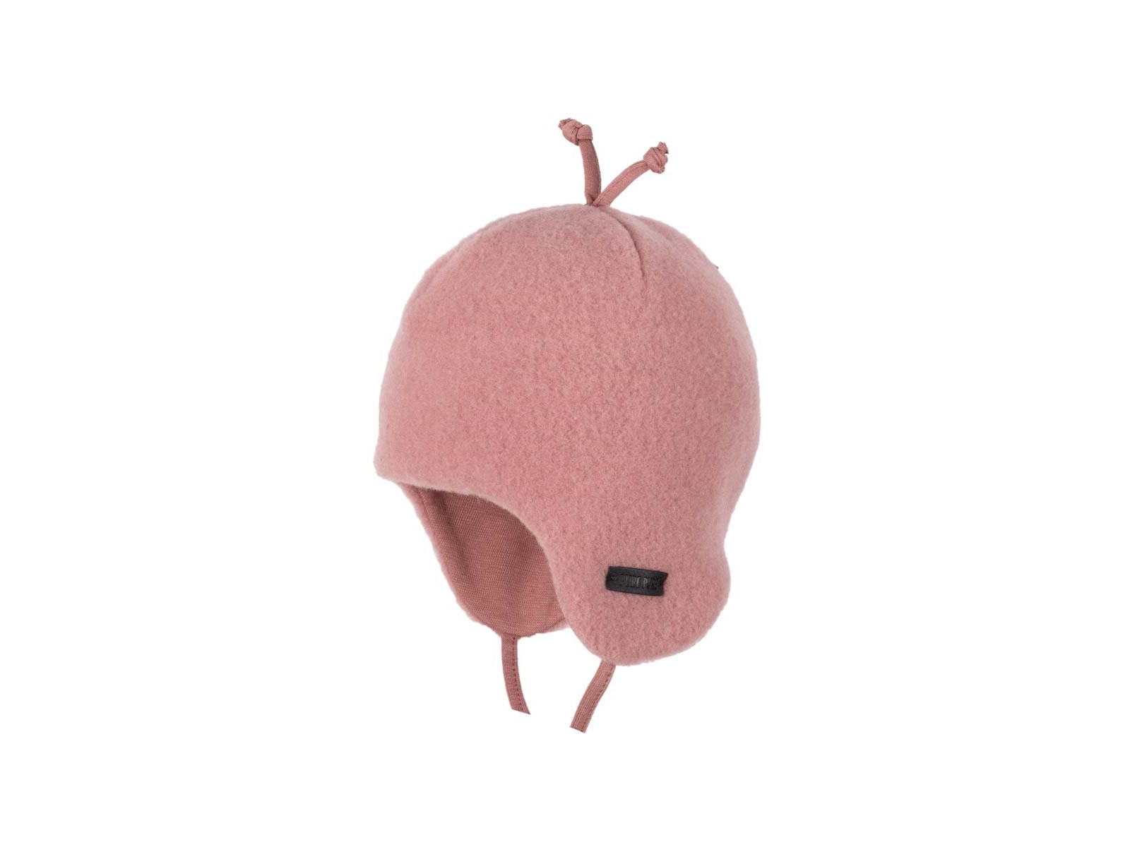PURE PURE by Bauer Baby und Kinder Mütze Bio-Merinowolle Fleece shadow rose Gr. 47