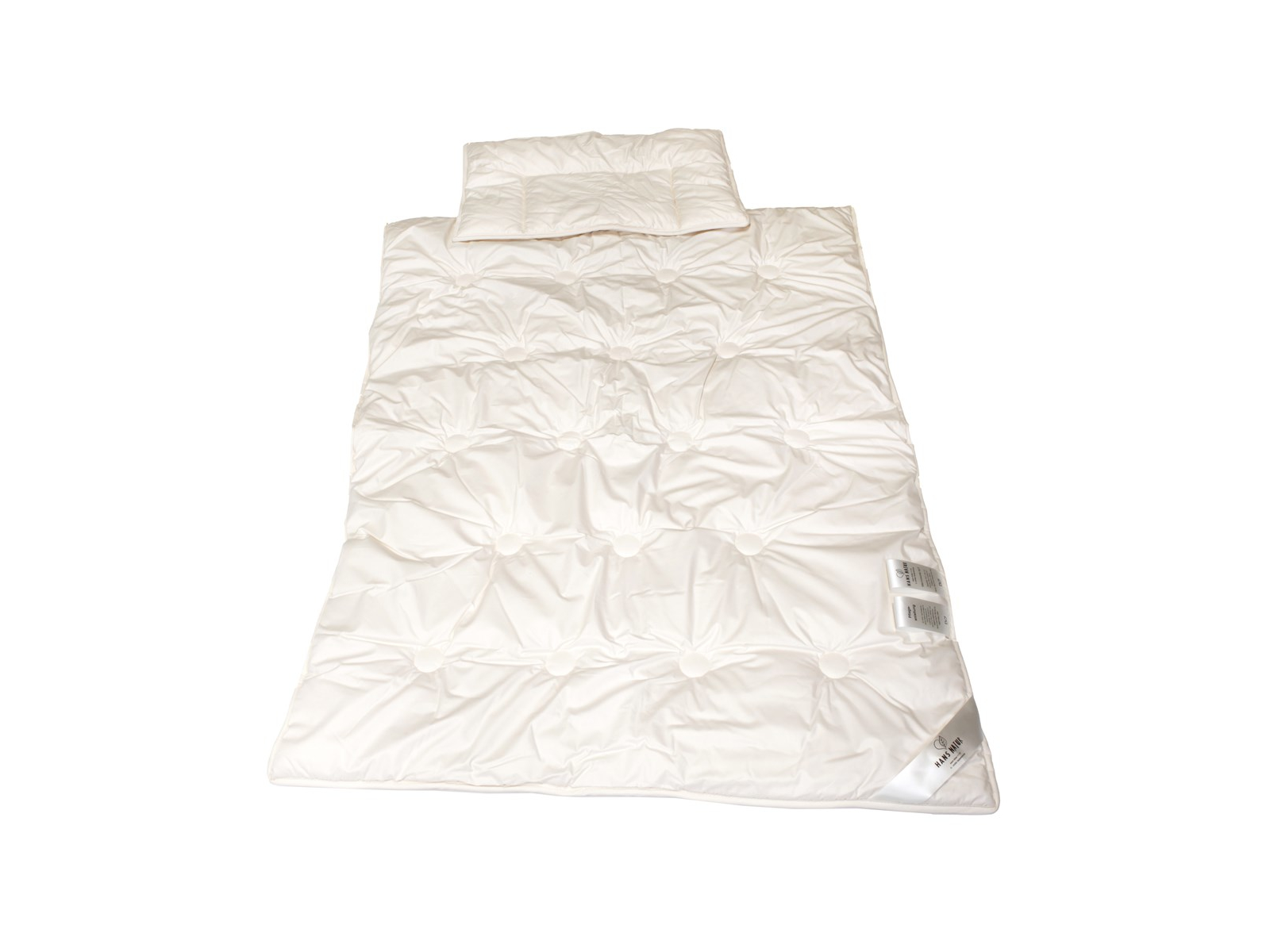 Baby- und Kinderschlafset Merino-Schafschurwolle (kbT) Bettdecke 100x135cm, Flachkissen 40x60cm