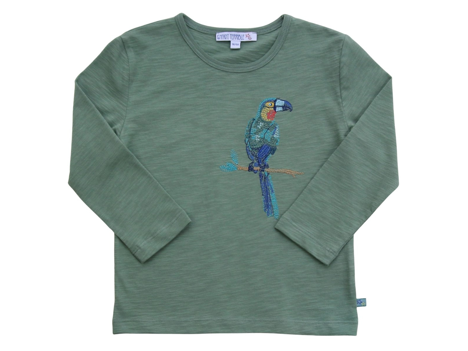 Langarmshirt mit Tukanstickerei green Gr. 134/140