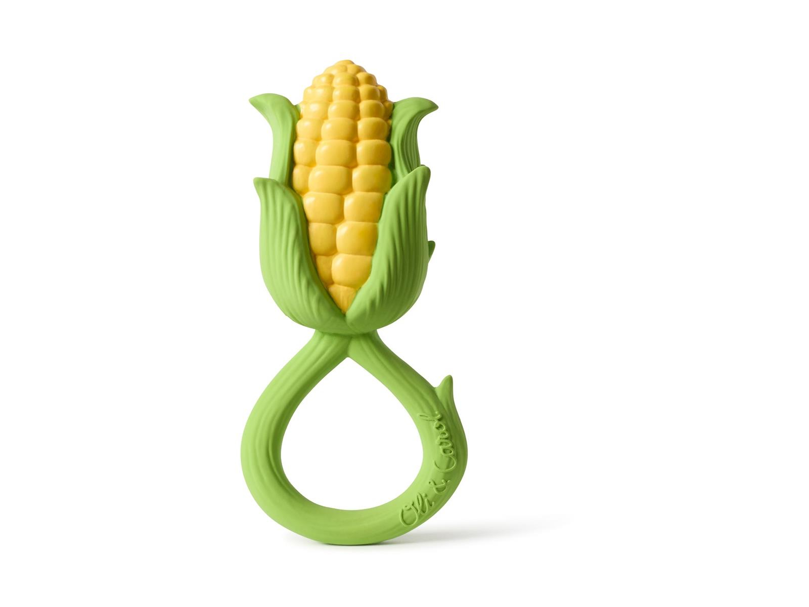 Baby Greifling und Rassel Naturkautschuk Corn Gr.1, Maße 6 x 4,8 x 11,3 cm